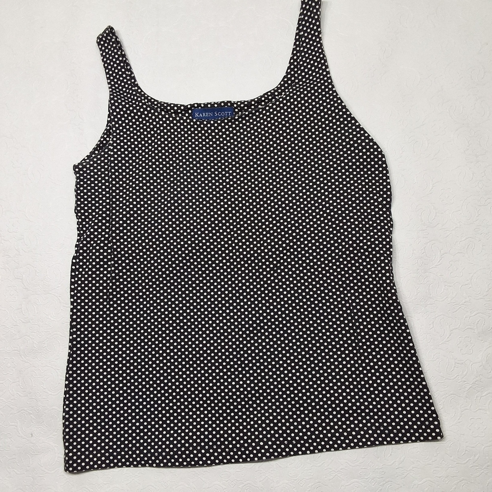 Karen Scott polka don't tank top size S